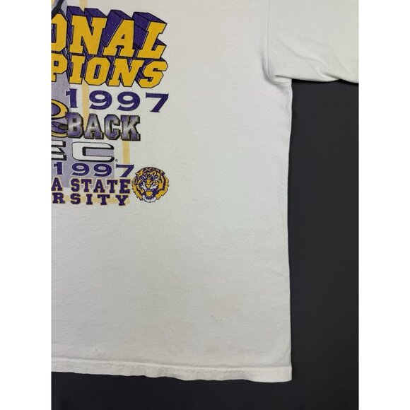 Vintage 1996 1997 LSU Tigers Baseball Back 2 Back Champions Louisiana State Rare - Picture 7 of 16
